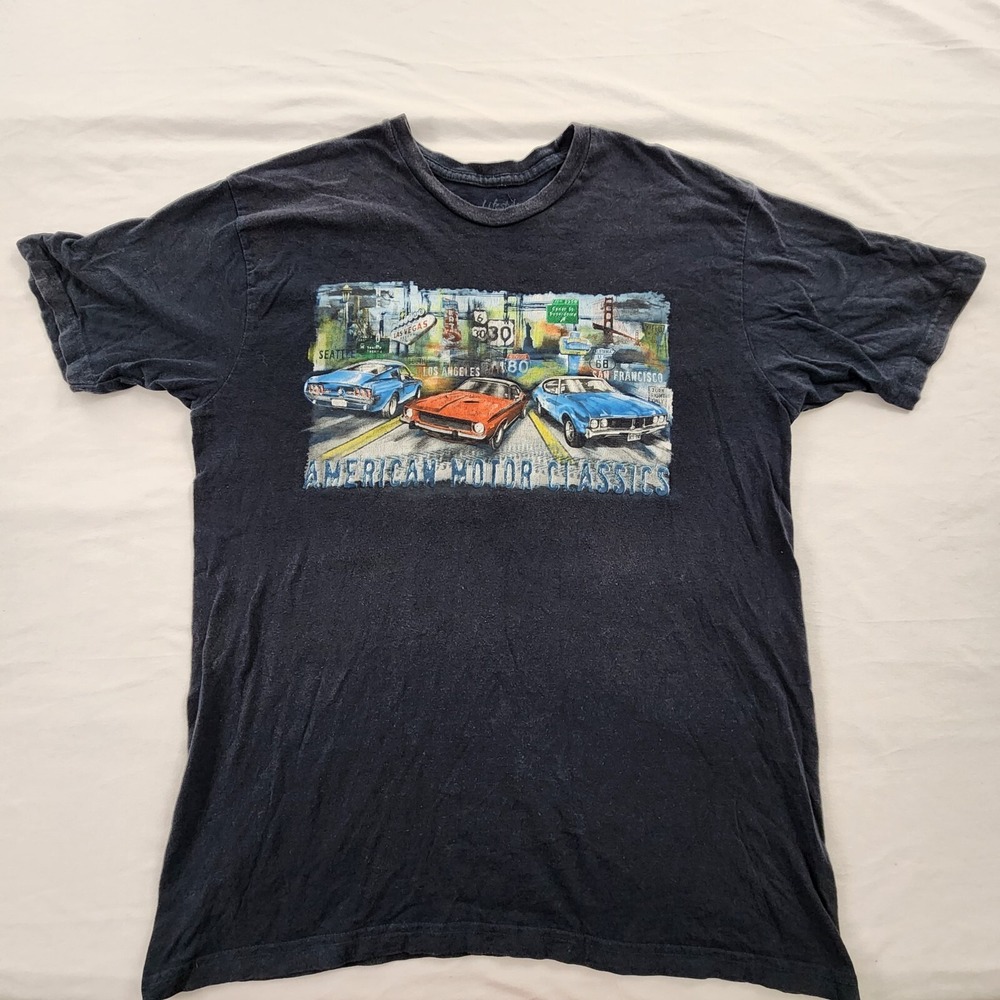 American Motor Classics Black Short Sleeve Cotton T-Shirt Men's M